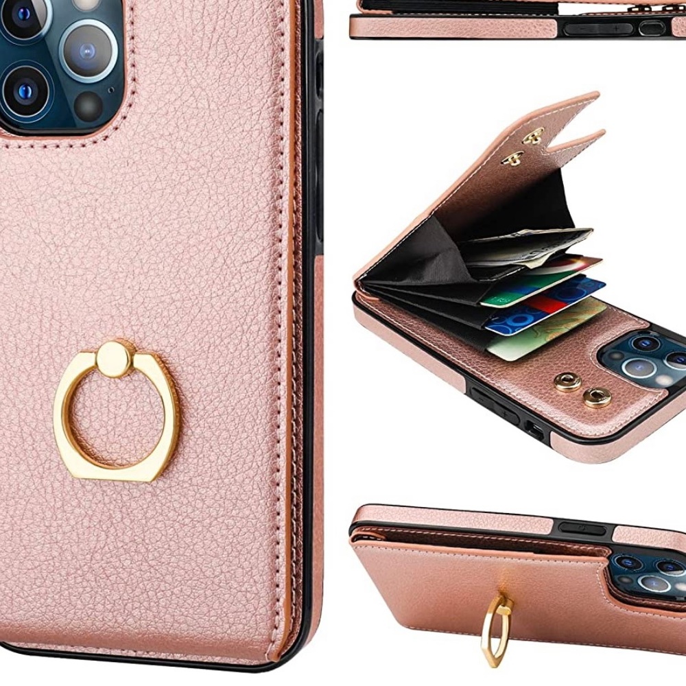 Lameeku IPhone Wallet Case/ Gold Rose